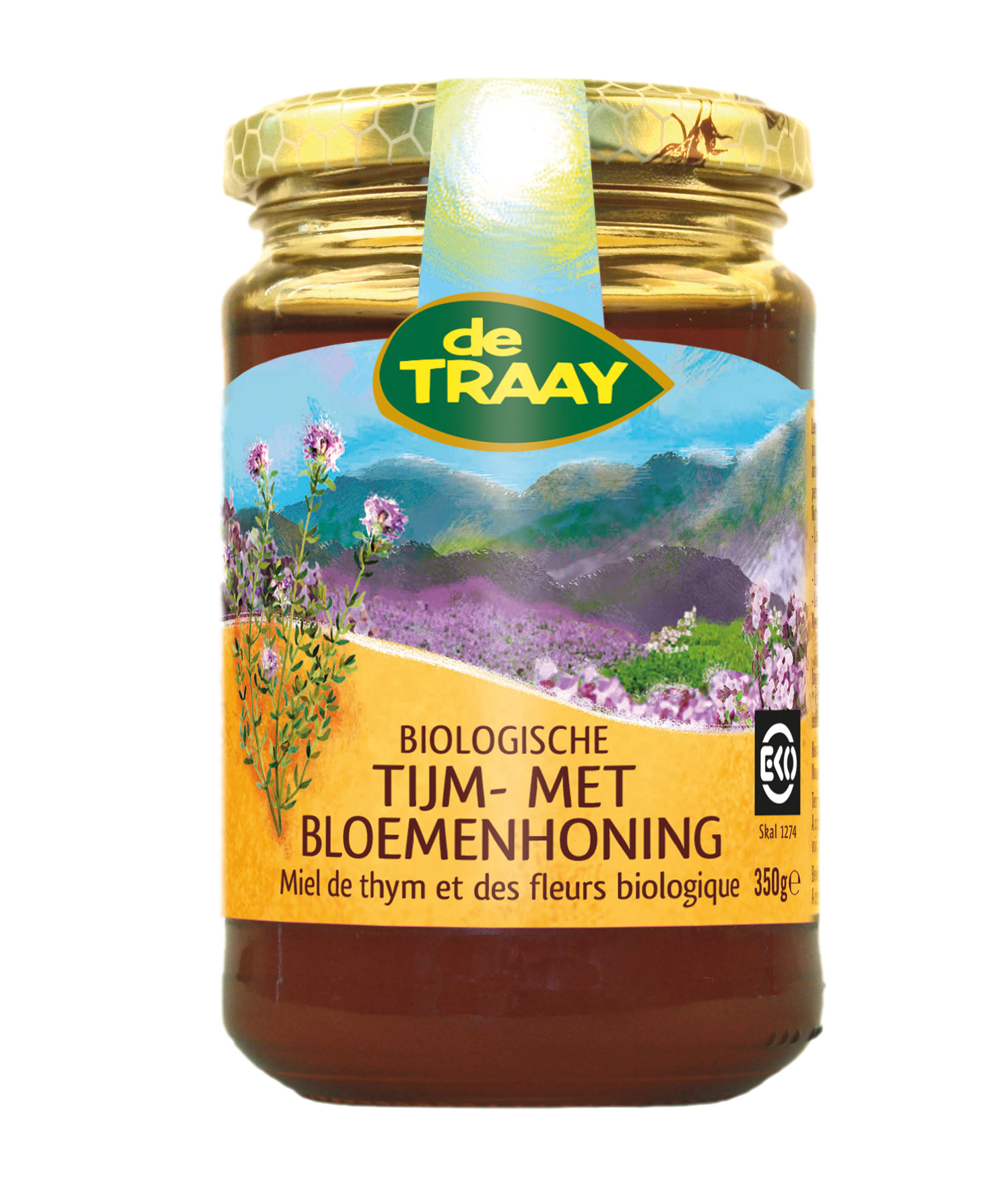 Miel de thym avec de fleurs biologique